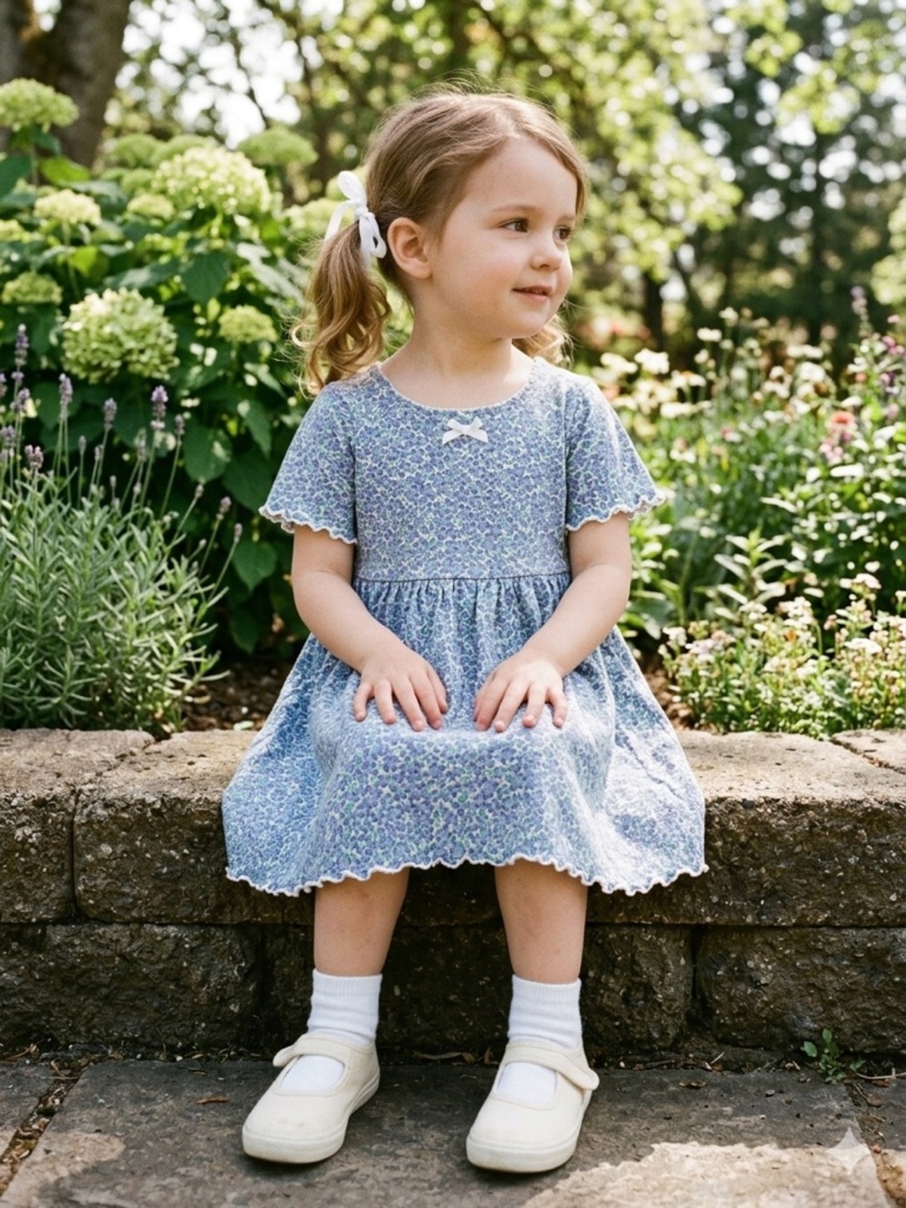🌸Vtg 90s West Coast Kids Floral Cotton Dress 4T Made in Greece